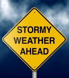 stormy weather ahead sign